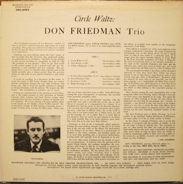 Don Friedman Trio - Circle Waltz (LP, Album, RE)