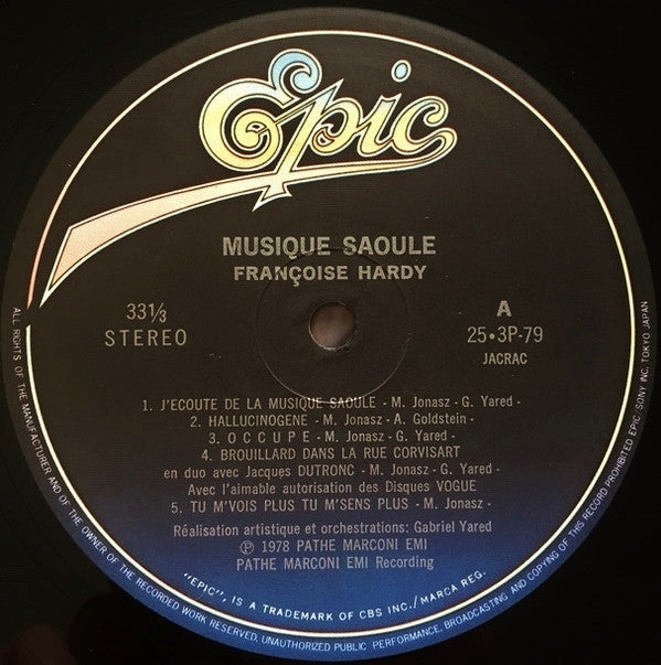 Françoise Hardy - Musique Saoule (LP, Album, RE)