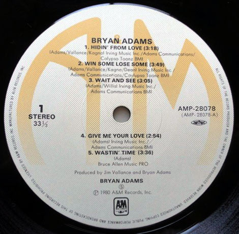 Bryan Adams - Bryan Adams (LP, Album)