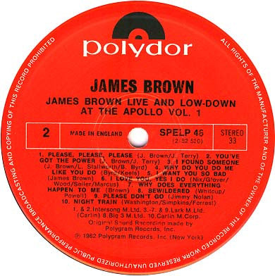 James Brown - James Brown At The Apollo Volume 1 (LP, Album, RE)