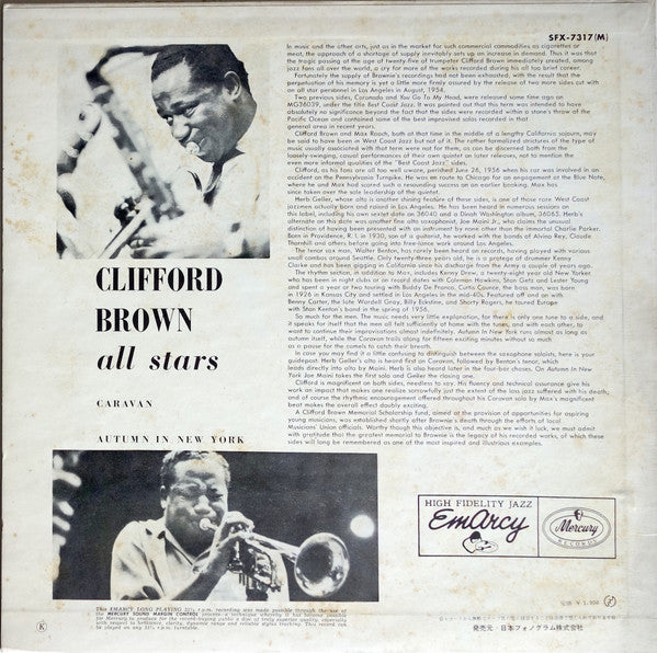 Clifford Brown All Stars - Clifford Brown All Stars (LP, Album, Mono)