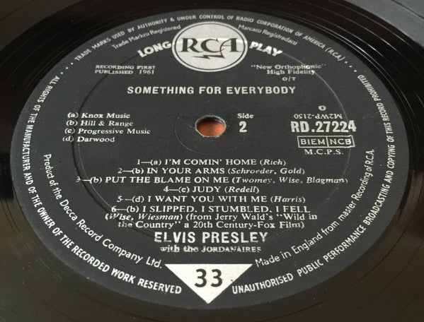 Elvis Presley - Something For Everybody (LP, Album, Mono)