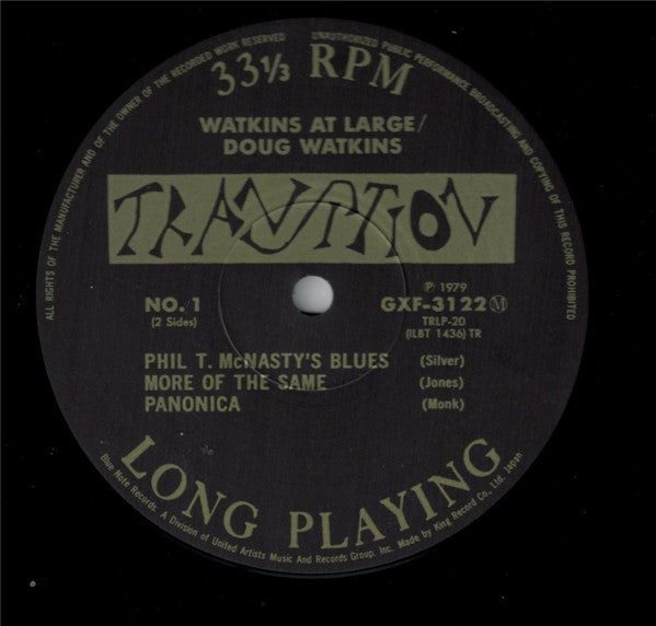 Doug Watkins - Watkins At Large (LP, Album, Mono, RE)