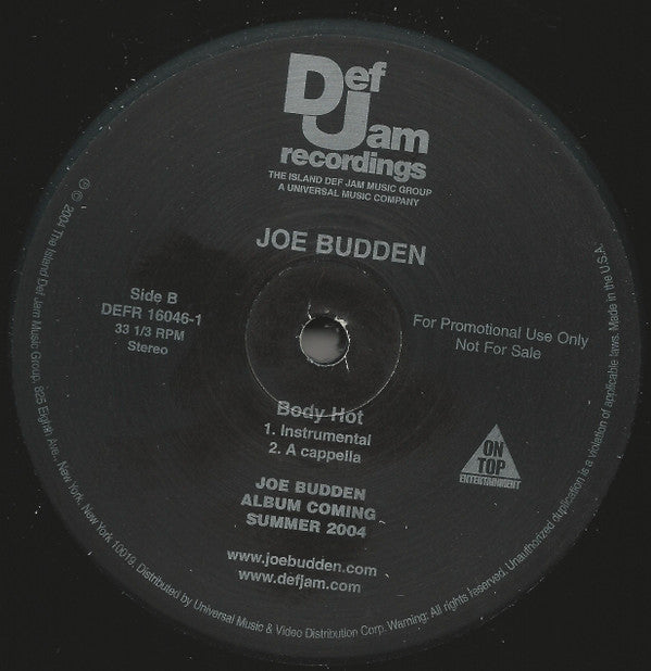 Joe Budden - Body Hot (12"", Promo)