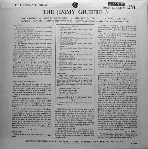 The Jimmy Giuffre 3* - The Jimmy Giuffre 3 (LP, Album, RE)