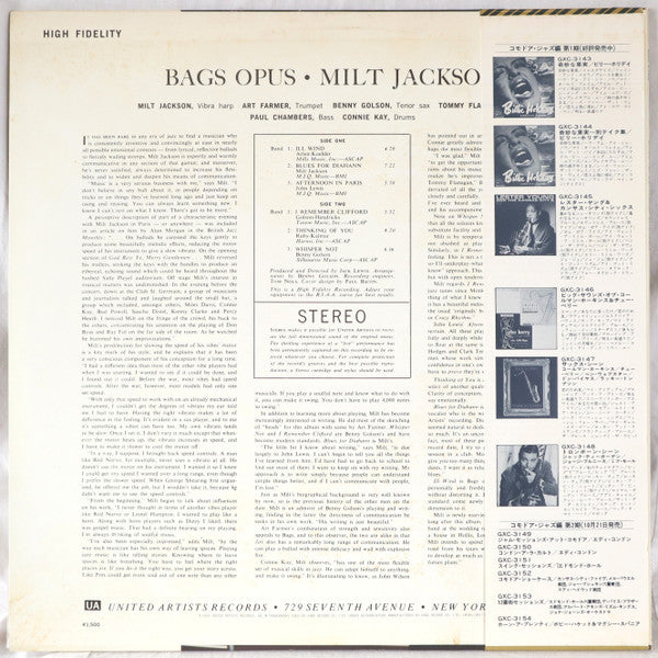 Milt Jackson - Bags' Opus (LP, Album, RE)