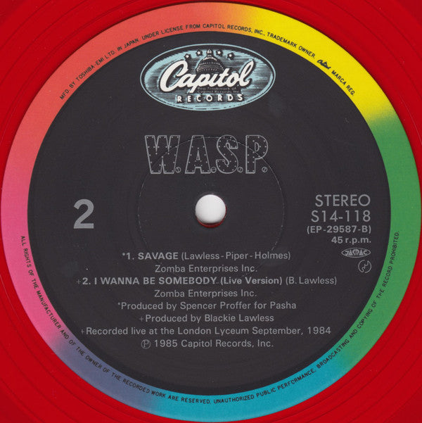 W.A.S.P. - Blind In Texas (12"", Single, Red)