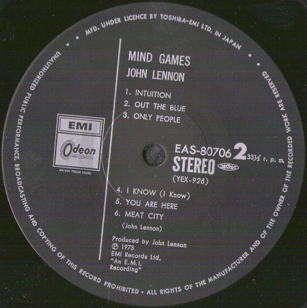 John Lennon - Mind Games (LP, Album, RE)
