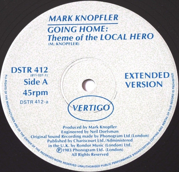 Mark Knopfler - Going Home: Theme Of The Local Hero (12"")