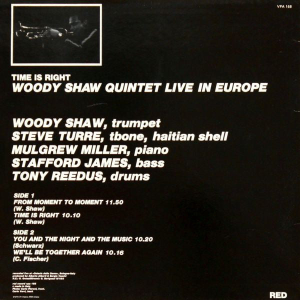 Woody Shaw Quintet - Time Is Right - Live In Europe (LP, Album)