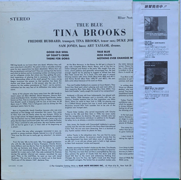Tina Brooks - True Blue (LP, Album, RE)