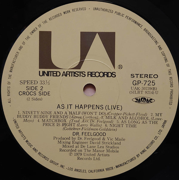 Dr. Feelgood - As It Happens  (LP, Album + 7"", EP, Ltd)