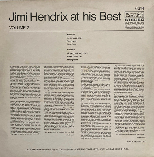 Jimi Hendrix - Jimi Hendrix At His Best (Volume 2) (LP)