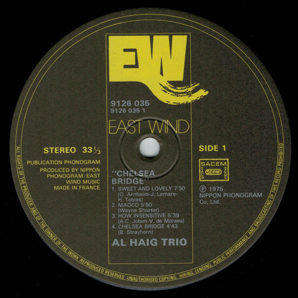 Al Haig Trio - Chelsea Bridge (LP, Album)
