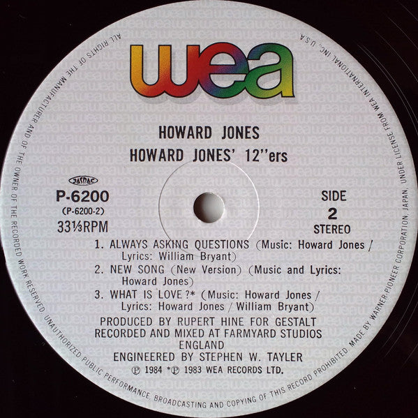 Howard Jones - Howard Jones' 12""Ers(LP, Album, P/Mixed + Flexi, 7"...