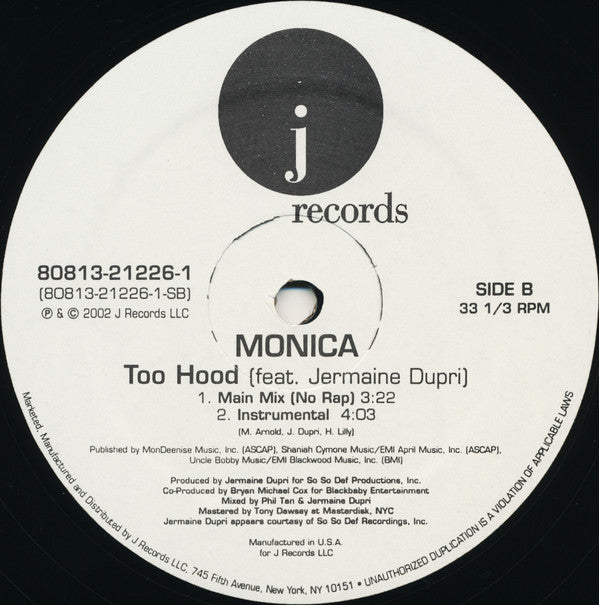 Monica - Too Hood (12"")