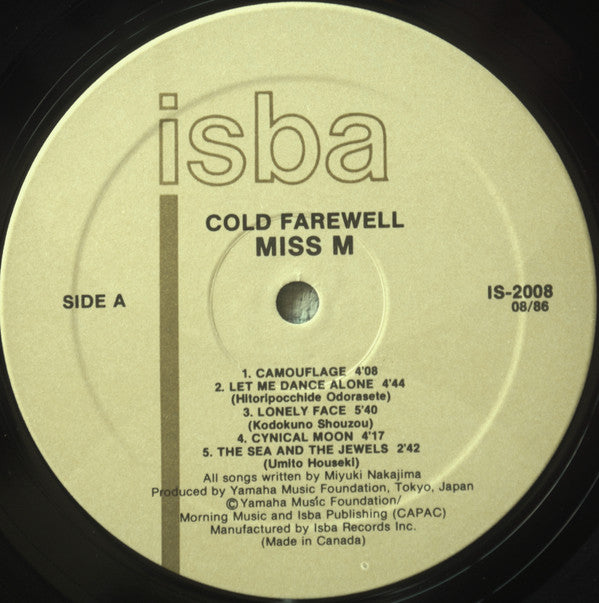 Miss M.* - Cold Farewell (LP, Album)