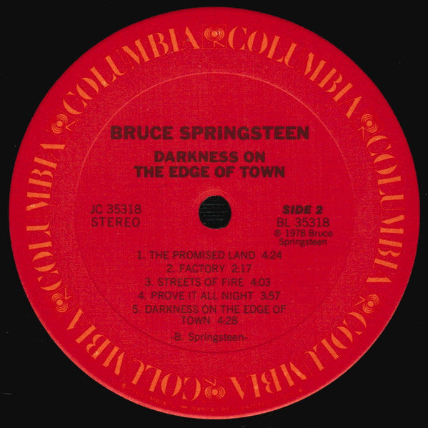 Bruce Springsteen - Darkness On The Edge Of Town (LP, Album, Pit)