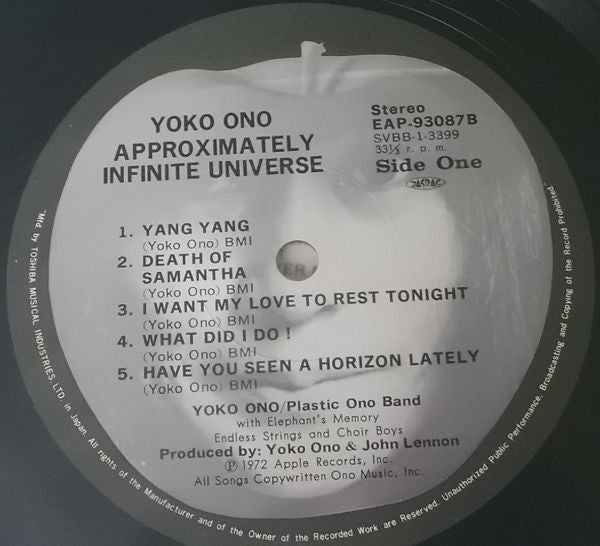 Yoko Ono - Approximately Infinite Universe (2xLP, Album, Gat)
