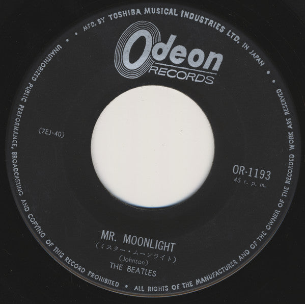 The Beatles - Mr Moonlight / What You're Doing (7"", Single, Mono)