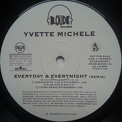 Yvette Michele - Everyday & Everynight (Remix)(12", Promo, Unofficial)