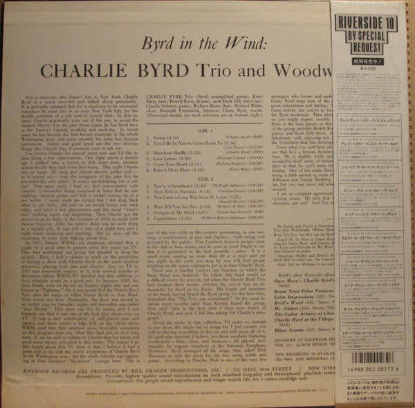 Charlie Byrd Trio And Woodwinds* - Byrd In The Wind (LP, Promo, RE)