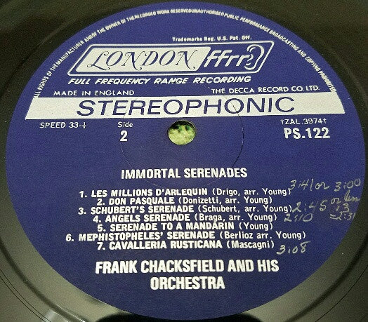 Frank Chacksfield & His Orchestra - Immortal Serenades (LP, Album)