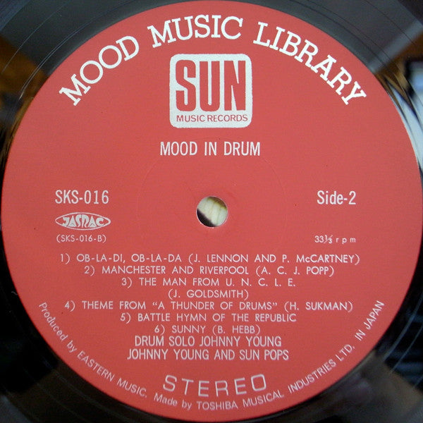 Johnny Young (5) And Sun Pops* - Mood In Drum (LP, Album)