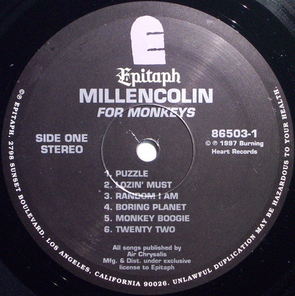 Millencolin - For Monkeys (LP, Album)