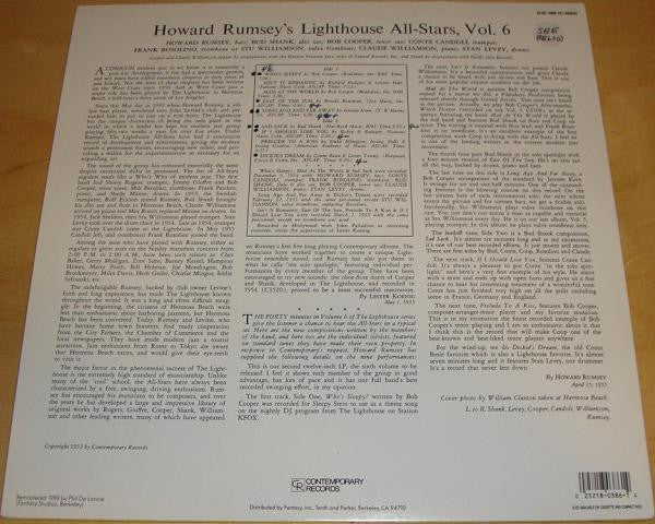 Howard Rumsey's Lighthouse All-Stars - Vol. 6 (LP, Album, RE)