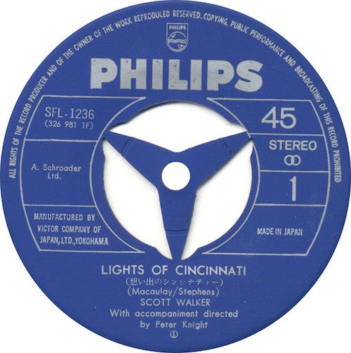 スコット・ウォーカー* - 想い出のシンシナティー = Lights Of Cincinnati  (7"", Single)