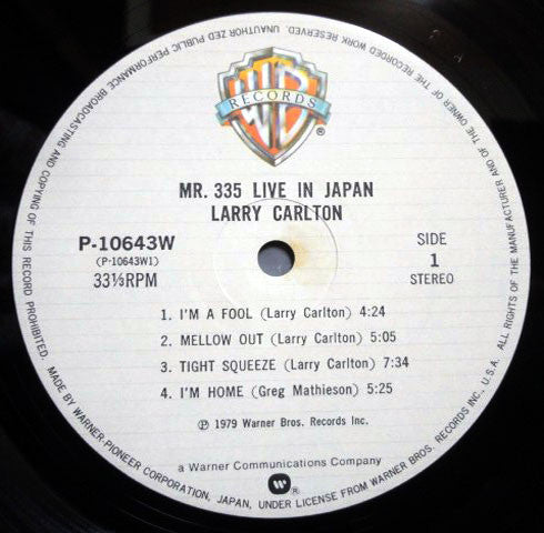 Larry Carlton - Mr. 335 - Live In Japan = ライヴ ・ イン・ジャパン(LP, Album)