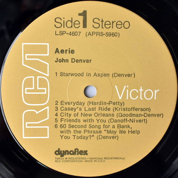 John Denver - Aerie (LP, Album, RP, Tan)