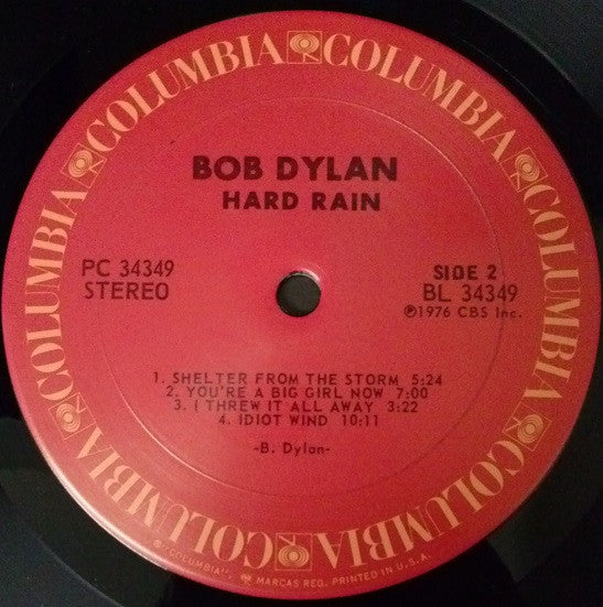 Bob Dylan - Hard Rain (LP, Album, San)