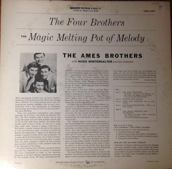 The Ames Brothers - The Magic Melting Pot Of Melody (LP, Mono)