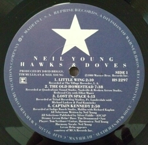 Neil Young - Hawks & Doves (LP, Album, Los)