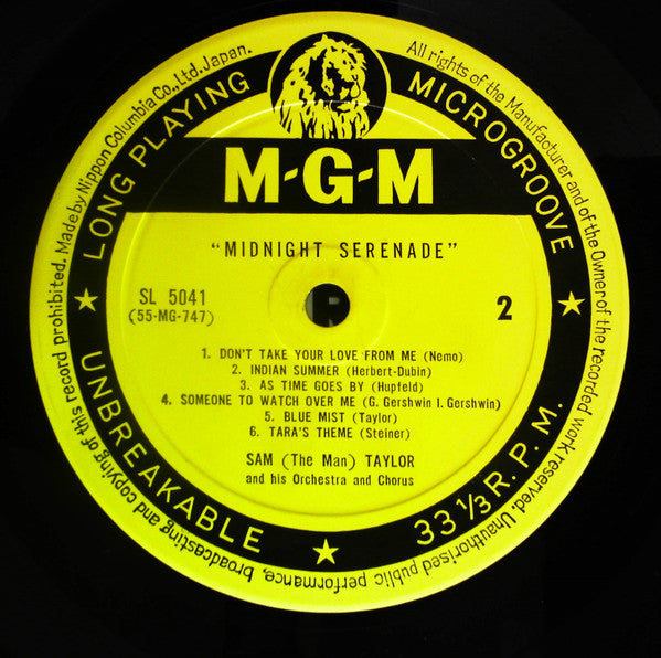 Sam Taylor And His Orchestra - Midnight Serenade(LP, Album, Mono)