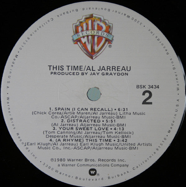 Al Jarreau - This Time (LP, Album, Jac)