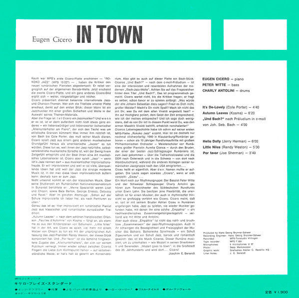Eugen Cicero - In Town (LP, Album, Gat)