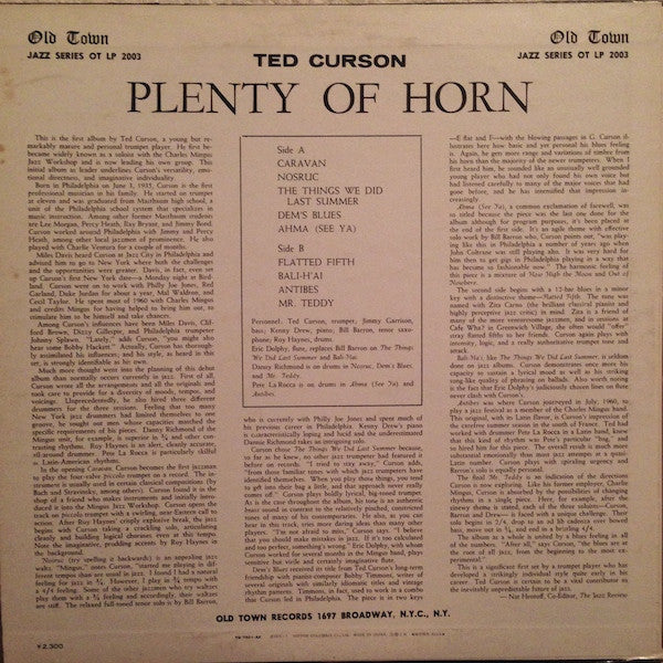 Ted Curson - Plenty Of Horn (LP, Album, RE)