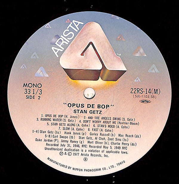 Stan Getz - Opus De Bop (LP, Comp, Mono)