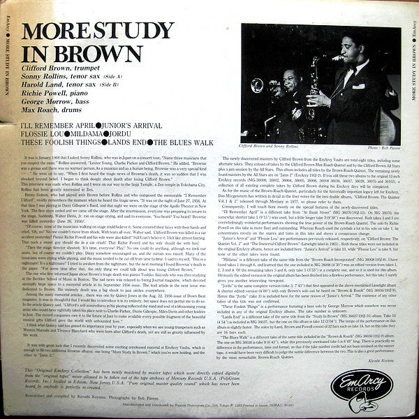 Clifford Brown - More Study In Brown (LP, Album, Mono)