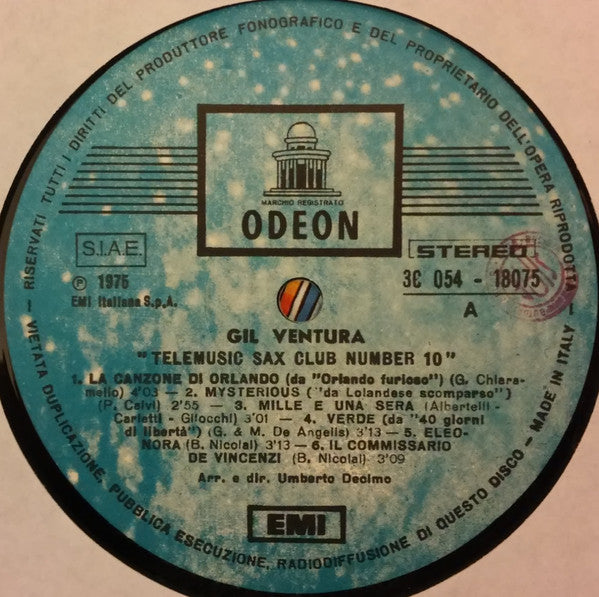 Gil Ventura - Sax Club Number 10 ""Telemusic"" (LP, Album)