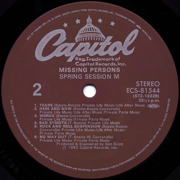 Missing Persons - Spring Session M (LP, Album)