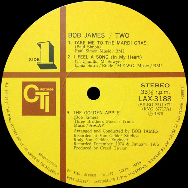 Bob James - Two (LP, Album, Ltd, RE)
