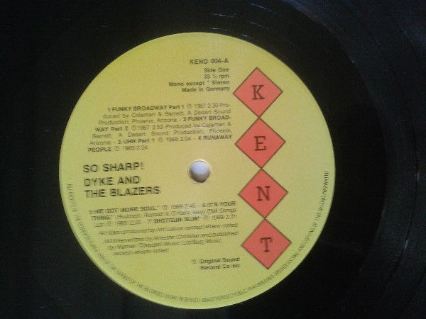 Dyke And The Blazers* - So Sharp! (LP, Comp, Mono, RE)