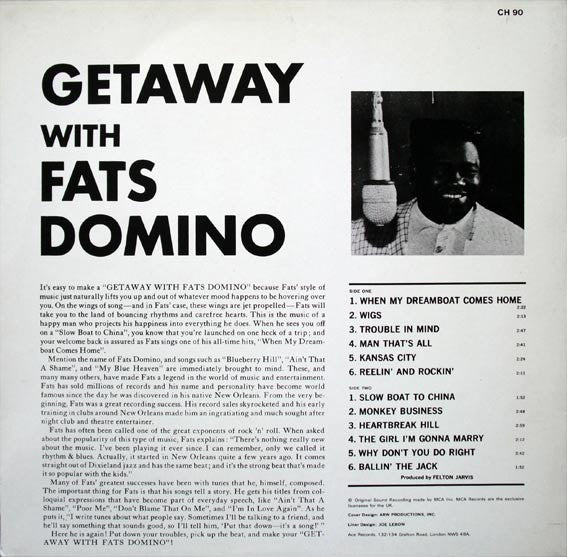 Fats Domino - Getaway With Fats Domino (LP)
