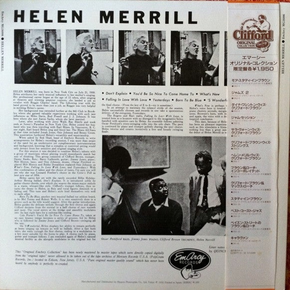 Helen Merrill - Helen Merrill (LP, Album, Mono, RE)