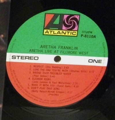Aretha Franklin - Live At Fillmore West (LP, Album, Gat)
