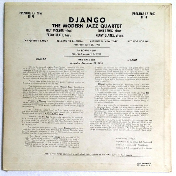 MJQ* - Django (LP, Album, Mono, RP, Abb)